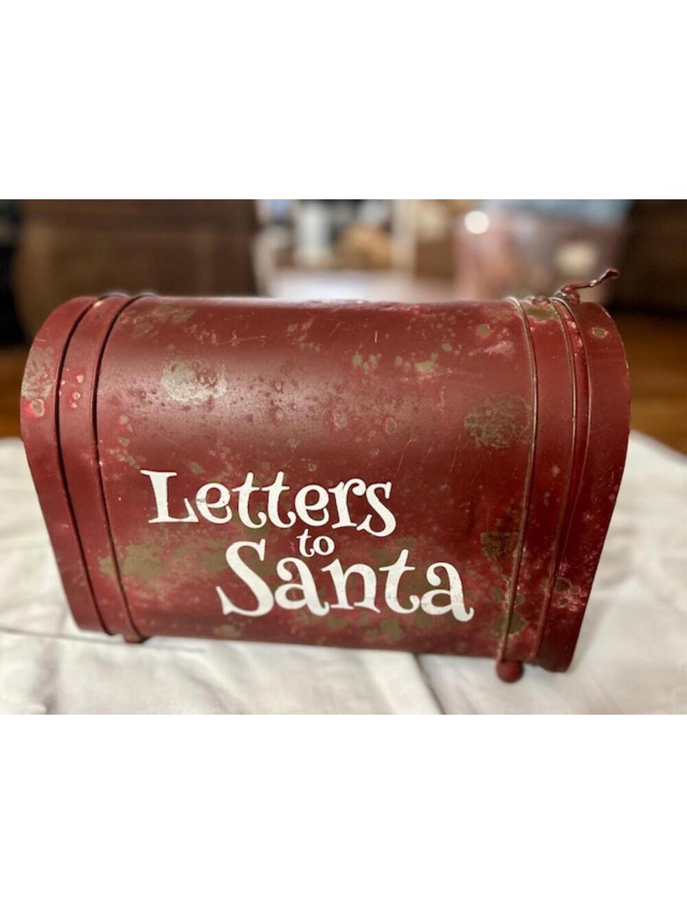 Vintage Red Metal Letters to Santa Mailbox